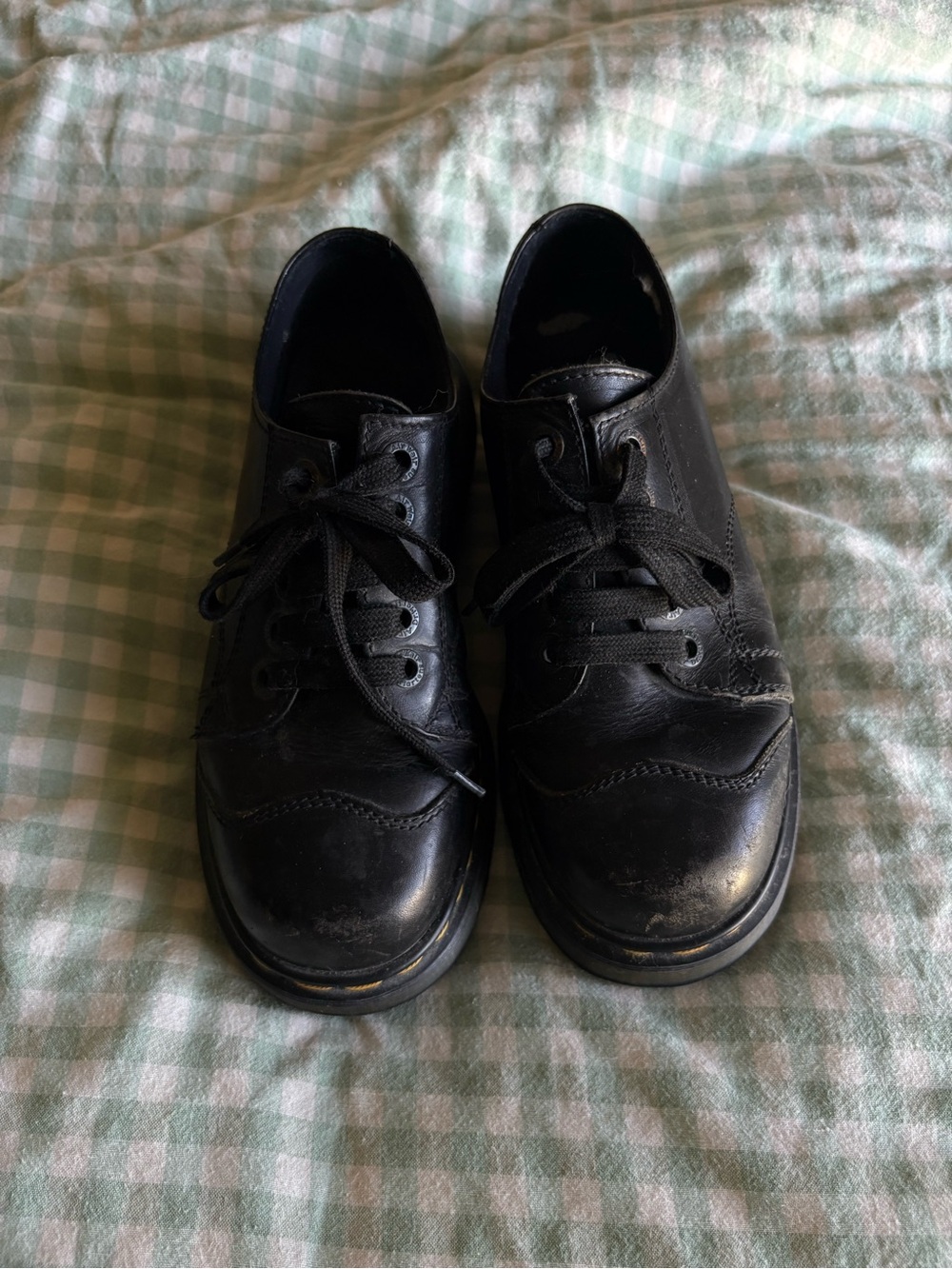 Black Doc Martens Leather Lace-Up Shoes